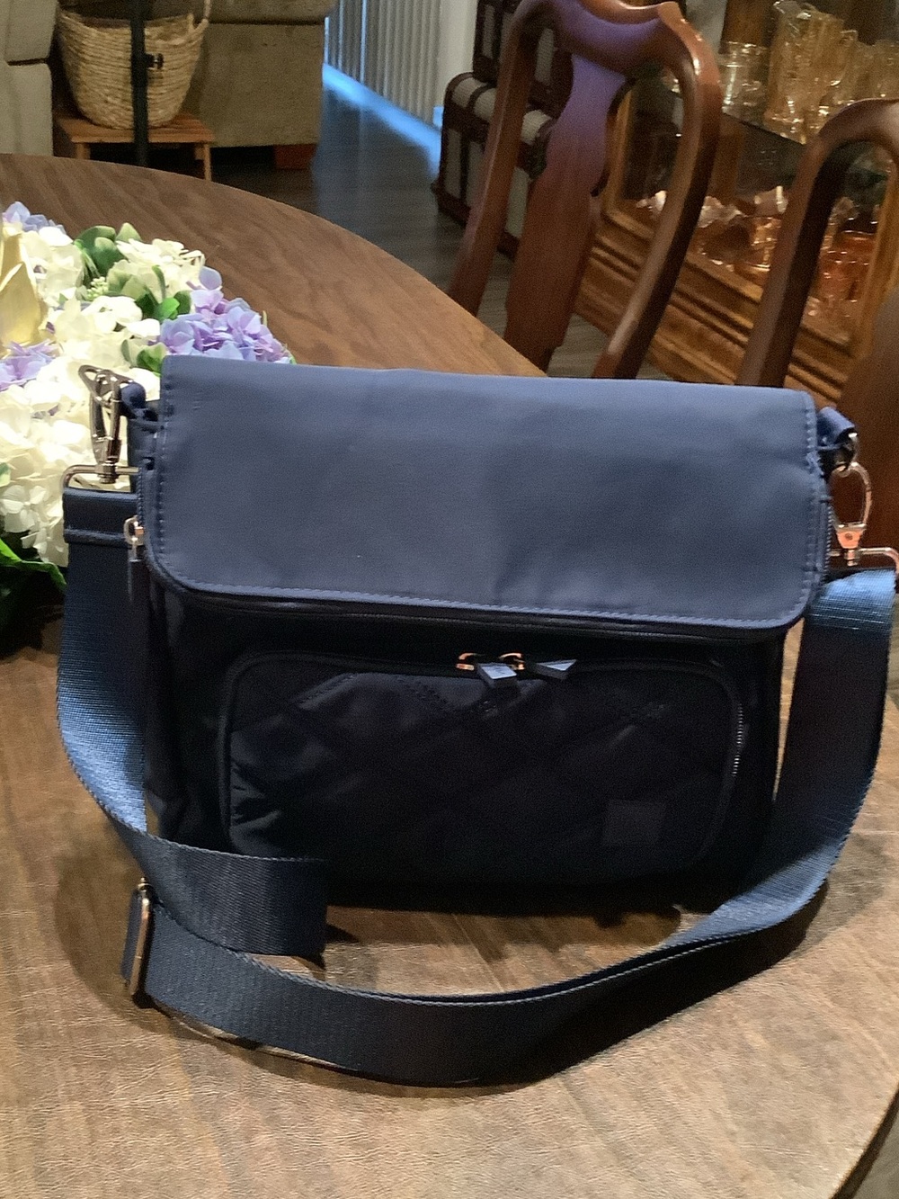 HKWIP Navy Crossbody Messenger Bag never used